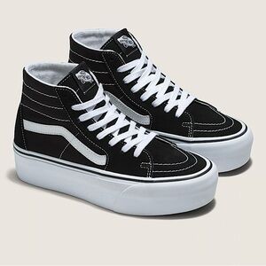 Vans Black and White High-Top Sneakers size 5